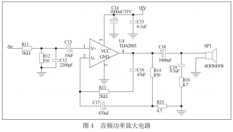 图 4 音频功率放大电路