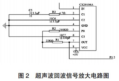 图 2 超声波回波信号放大电路图